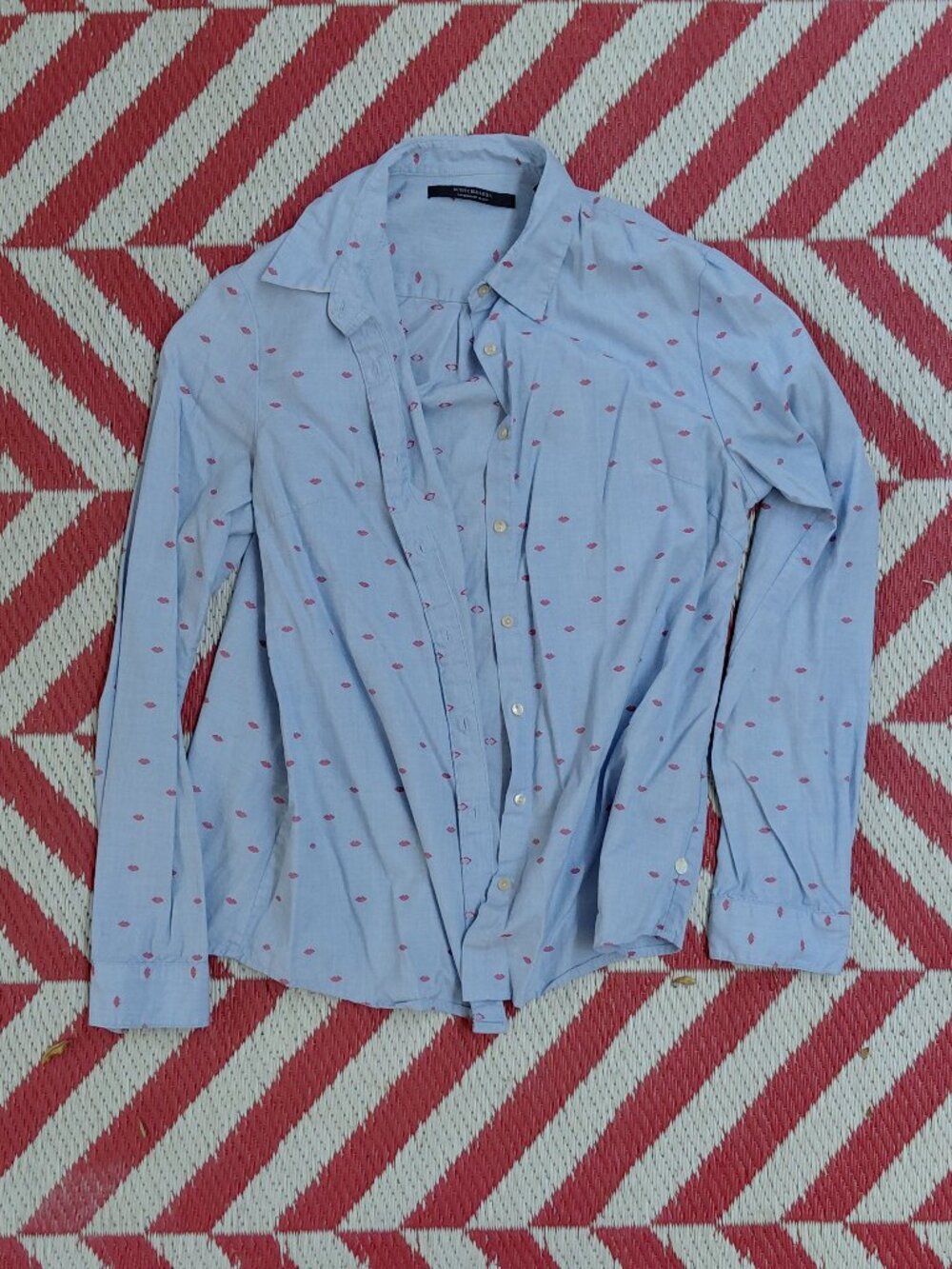 Scotch & Soda lips printed button down shirt